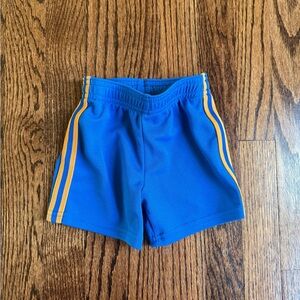 Baby Boy Blue & Orange Athletic Shorts with Elastic Waistband - Size 3-6 months